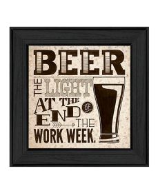 "Beer- Work Week" by Artisan Deb Strain, Ready to Hang Framed Print, Black Frame