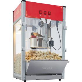 VEVOR Popcorn Popper Machine 12 Oz Countertop Popcorn Maker 1440W 80 Cups Red