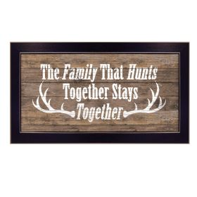 "The Family that Hunts" By Dee Dee, Printed Wall Art, Ready To Hang Framed Poster, Black Frame