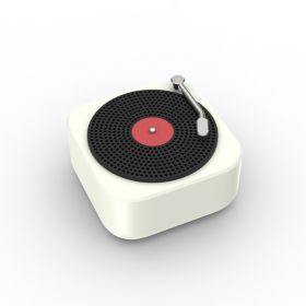 Wireless Mini Portable Audio Multifunction Record Vinyl Speaker (Option: White-USB)