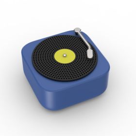 Wireless Mini Portable Audio Multifunction Record Vinyl Speaker (Option: Blue-USB)