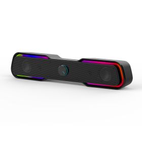 Multimedia Wired Rgb Luminous Subwoofer Computer Notebook Mobile Phone Audio Box (Option: Black-USB)