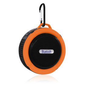 Stall Source Foreign Trade Wireless Portable Card Bluetooth Audio C6 Gift Bathroom Waterproof Big Suction Cup Bluetooth Speaker (Color: Orange)