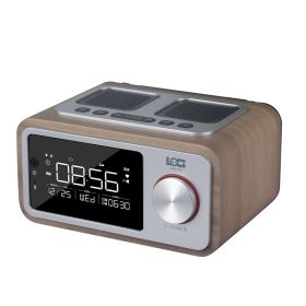 Bluetooth Speaker Alarm Clock Radio Mobile Phone Clock Small Stereo (Option: Wood color)