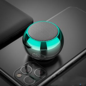 M3 Colorful Wireless Speakers 3D Mini Electroplating Round Steel Cannon Blue tooth Speaker Radio Support U Disk Subwoofer (Color: green)