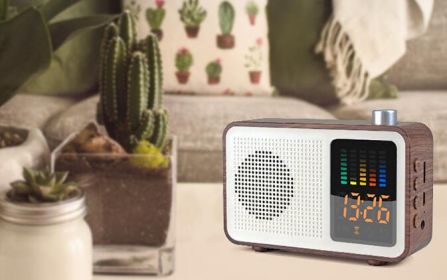 Retro radio bluetooth speaker+radio (Color: Brown)