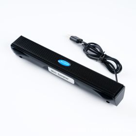 USB Laptop Desktop Computer Long Small Speaker (Color: Black)