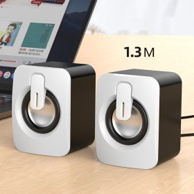 Desktop Computer Desktop Notebook Small Speaker (Option: White-1.3m)