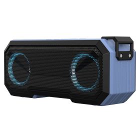 Waterproof Colorful Luminous Outdoor Wireless Speaker With Dual Speakers With Power Bank (Color: Blue)