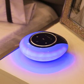 Creative Bluetooth Subwoofer Stereo Speaker LED Desk Lamp Stepless Dimming Folding Touch Atmosphere Night Light (Option: Blue light)