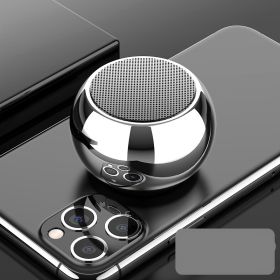 Wireless Bluetooth Speaker Mini Small Overweight Subwoofer High Volume (Color: Silver)