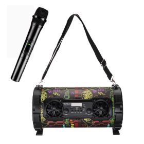 Outdoor High Power Speaker With Microphone Card (Option: Music note wireless microphone-USB)