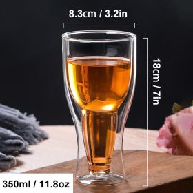 350/500ML Creative Cocktail Wineglass Mug Double Wall Mugs Beer Wine Glasses Drinkware Whiskey Champagne Glass Coffee Vodka Cups (Capacity: others, Color: 350ML)